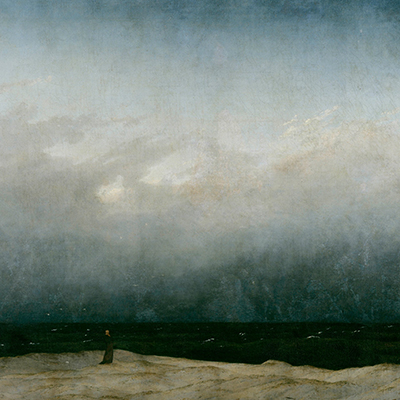 تابلوی نقاشی ،راهب رو به دریا، اثر کاسپار داوید فریدریش (Caspar David Friedrich)